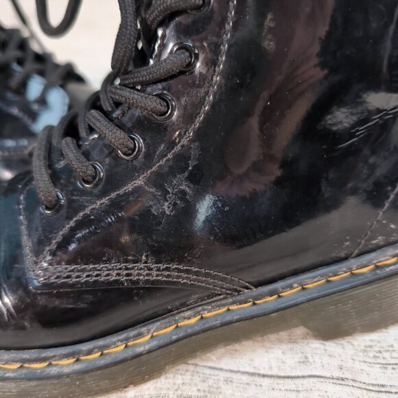 Dr. Martens 1460J Black Patent Leather Combat Boots – Youth Girls Size 2 - Picture 7 of 10
